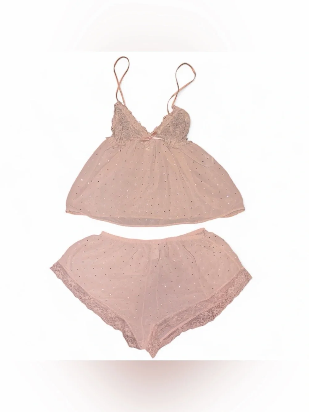 Forever 21 Rhinestone Nude Pajama Set (TikTok Viral)